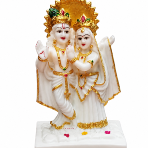 Marble Finish Radha Krishna Statue