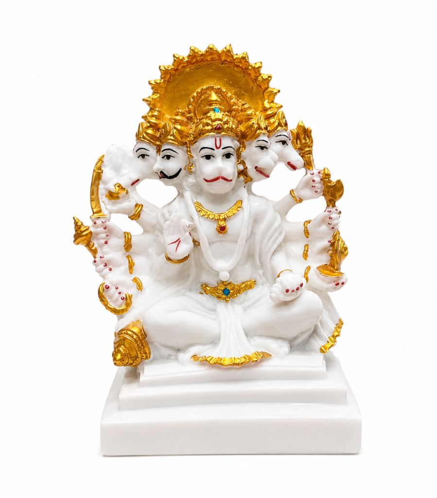 Marble Finish Panchmukhi Hanuman Statue