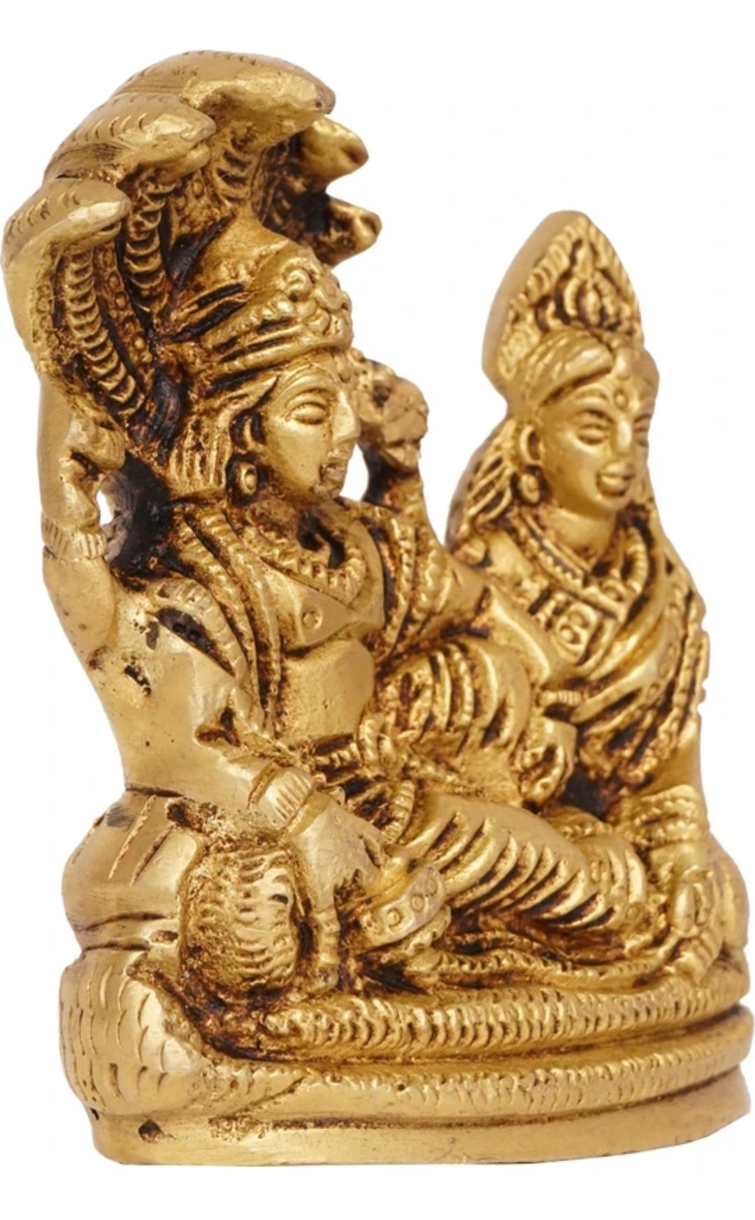 Handmade Brass Vishnu Lakshmi Statue - Image 2