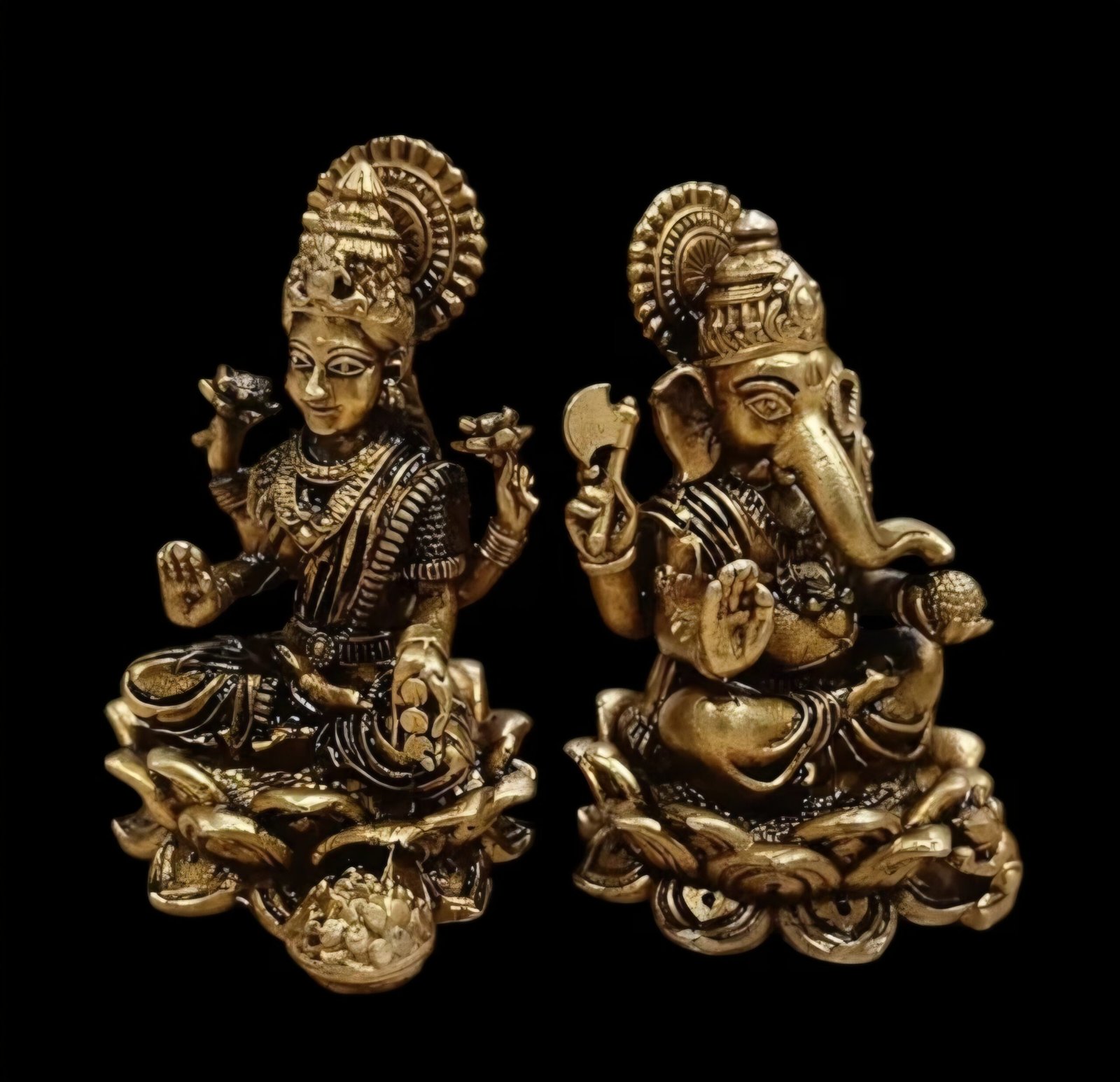 Brass Lakshmi Ganesh Murti - Image 2